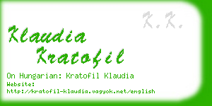 klaudia kratofil business card